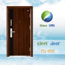 Porta de aço exterior da segurança da porta do metal da porta de entrada da porta única (FD-905)